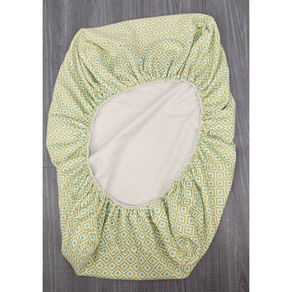 Summer Changing Pad Cover Geometric Green Blue White Soft Fuzzy Infant Baby - Picture 2 of 5